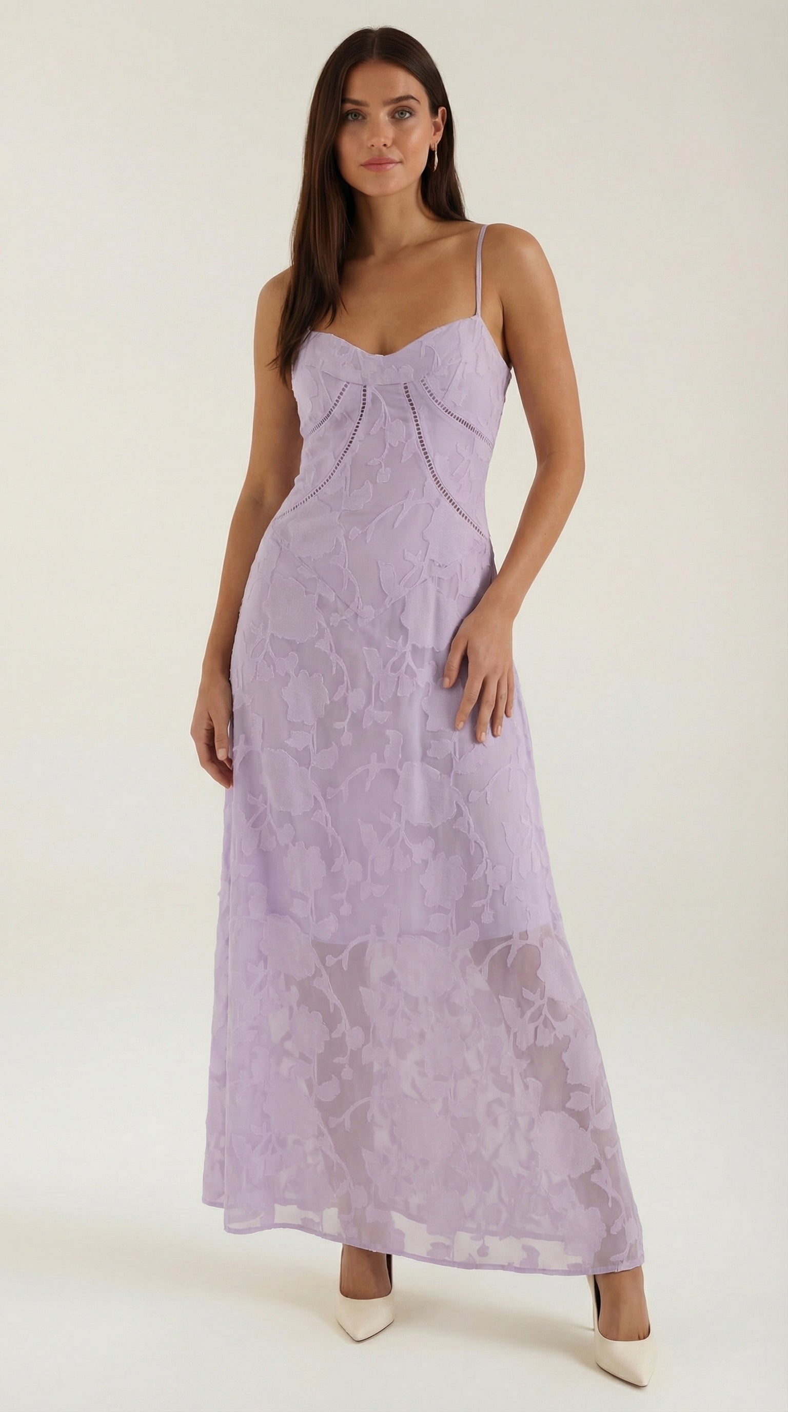 Vestido largo de encaje Leonor