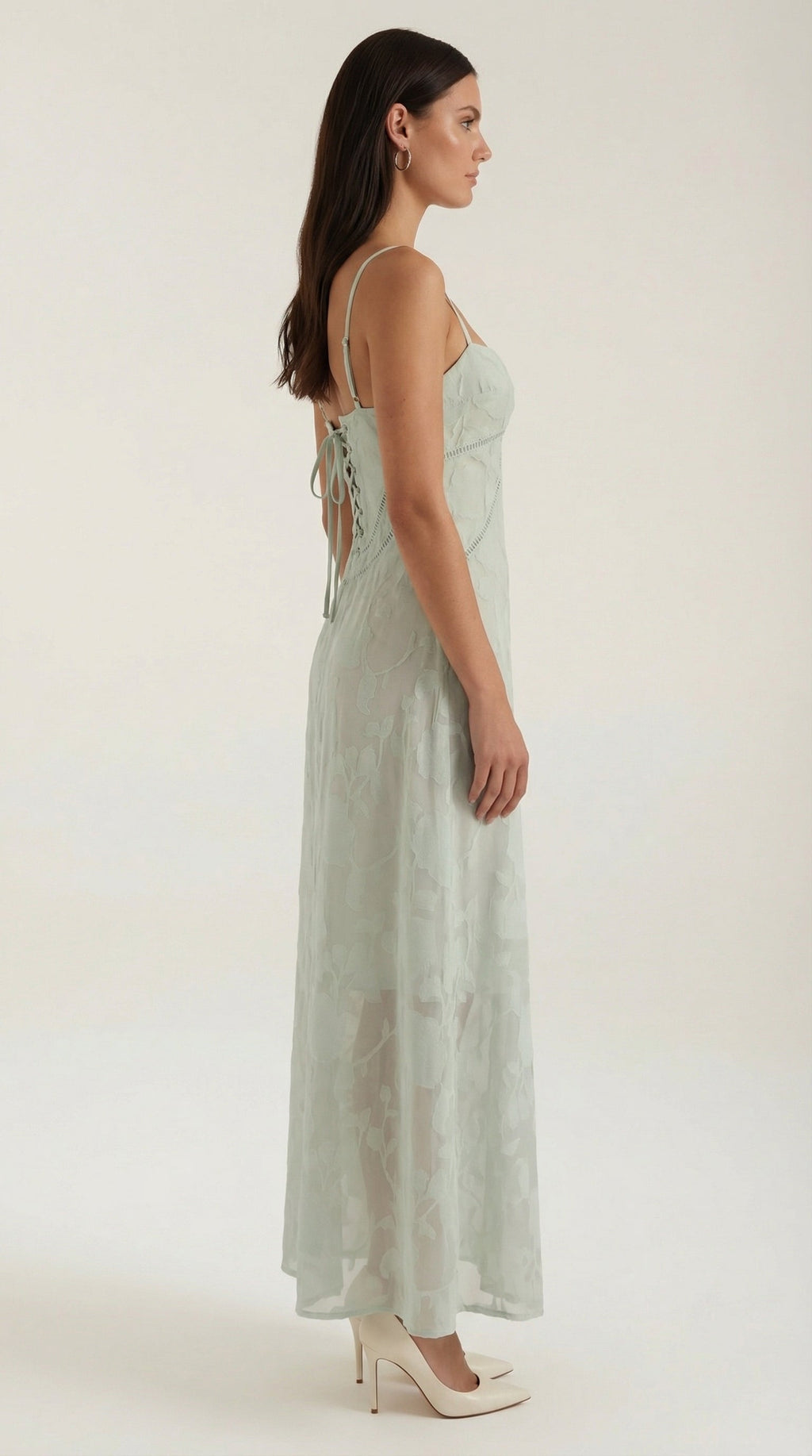 Vestido largo de encaje Leonor