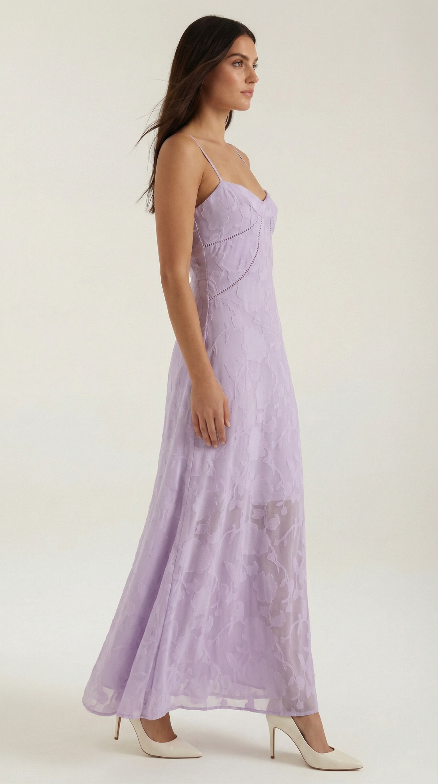 Vestido largo de encaje Leonor
