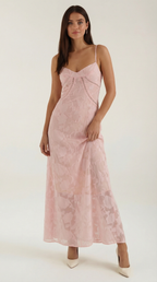 Vestido largo de encaje Leonor