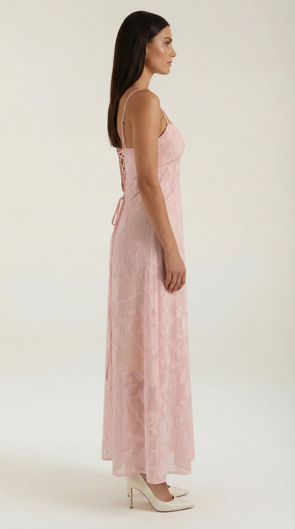 Vestido largo de encaje Leonor