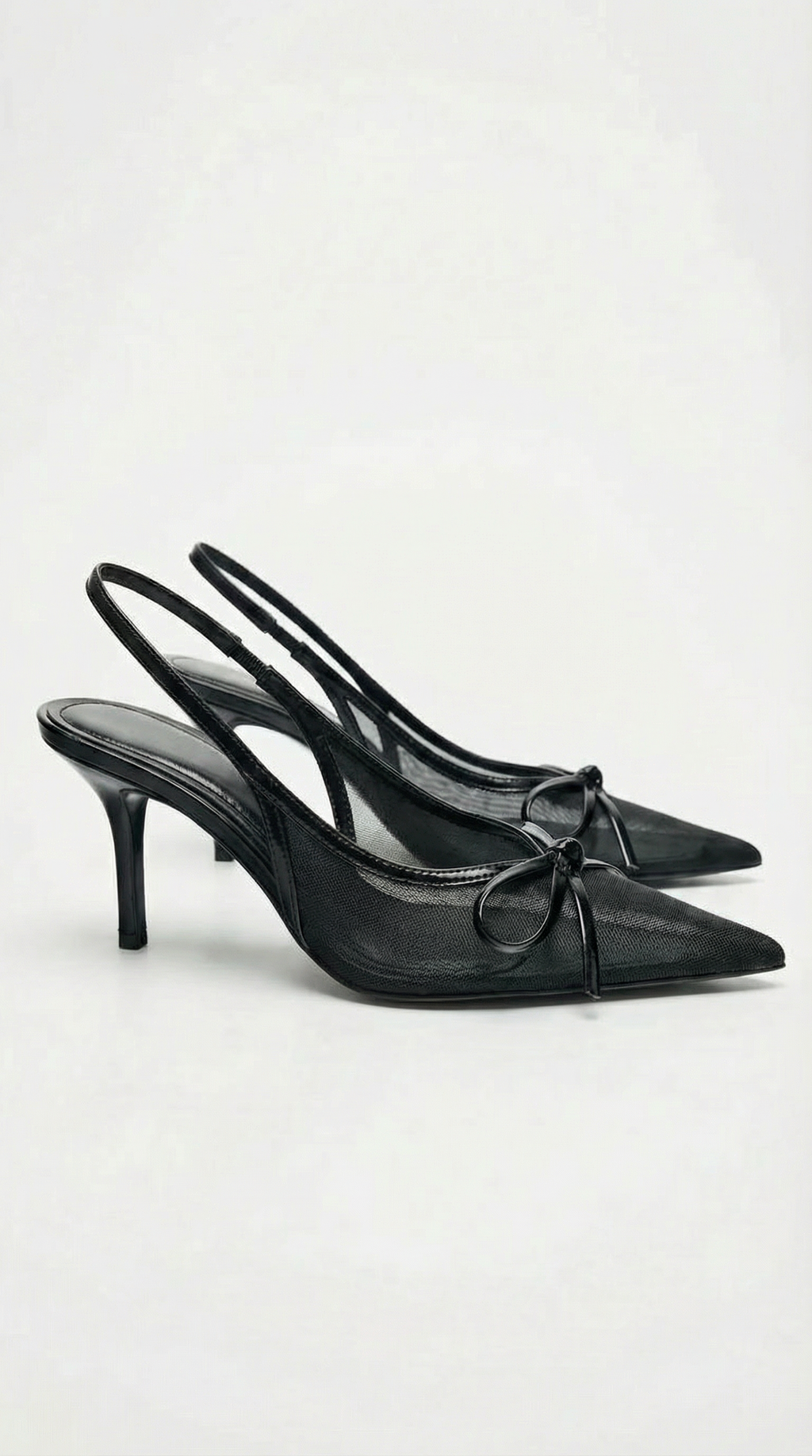 Zapatos de salón con talón abierto de malla, Emilia