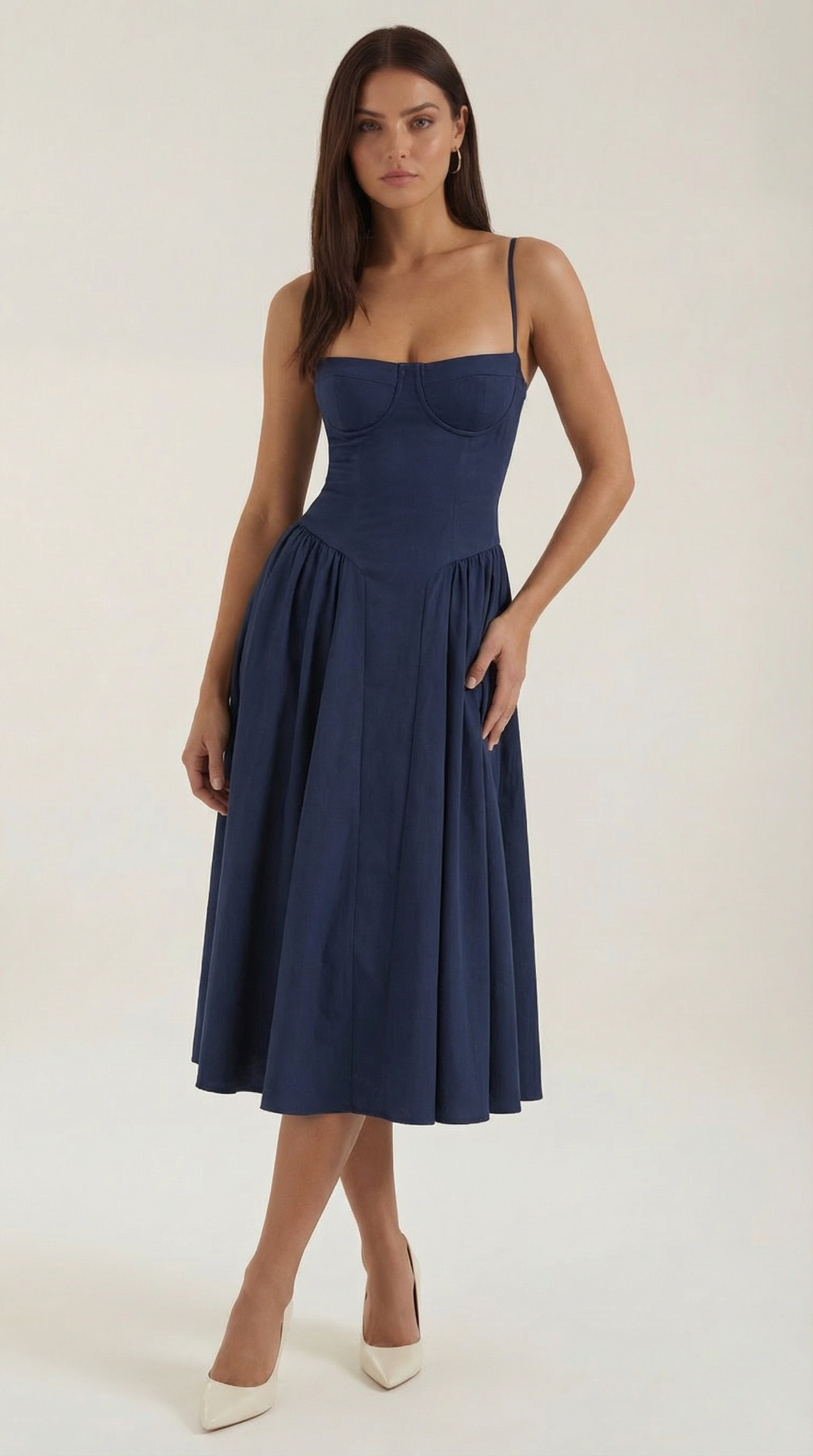 Vestido midi tipo corsé Candela