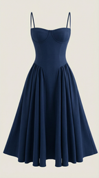 Vestido midi tipo corsé Candela