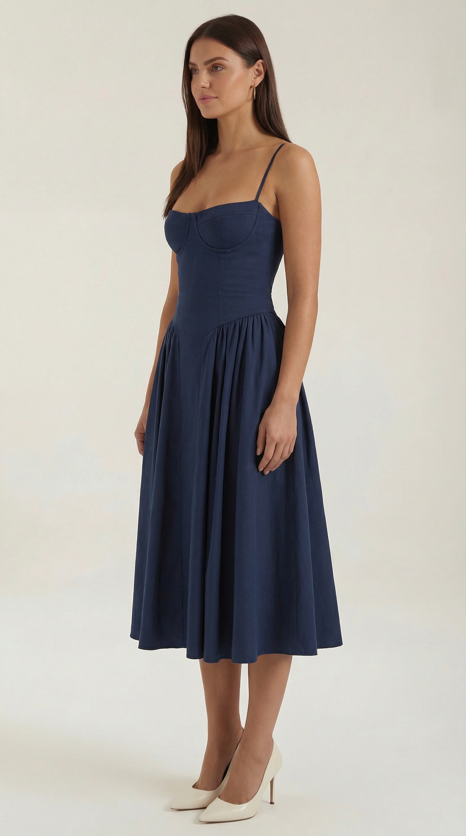 Vestido midi tipo corsé Candela