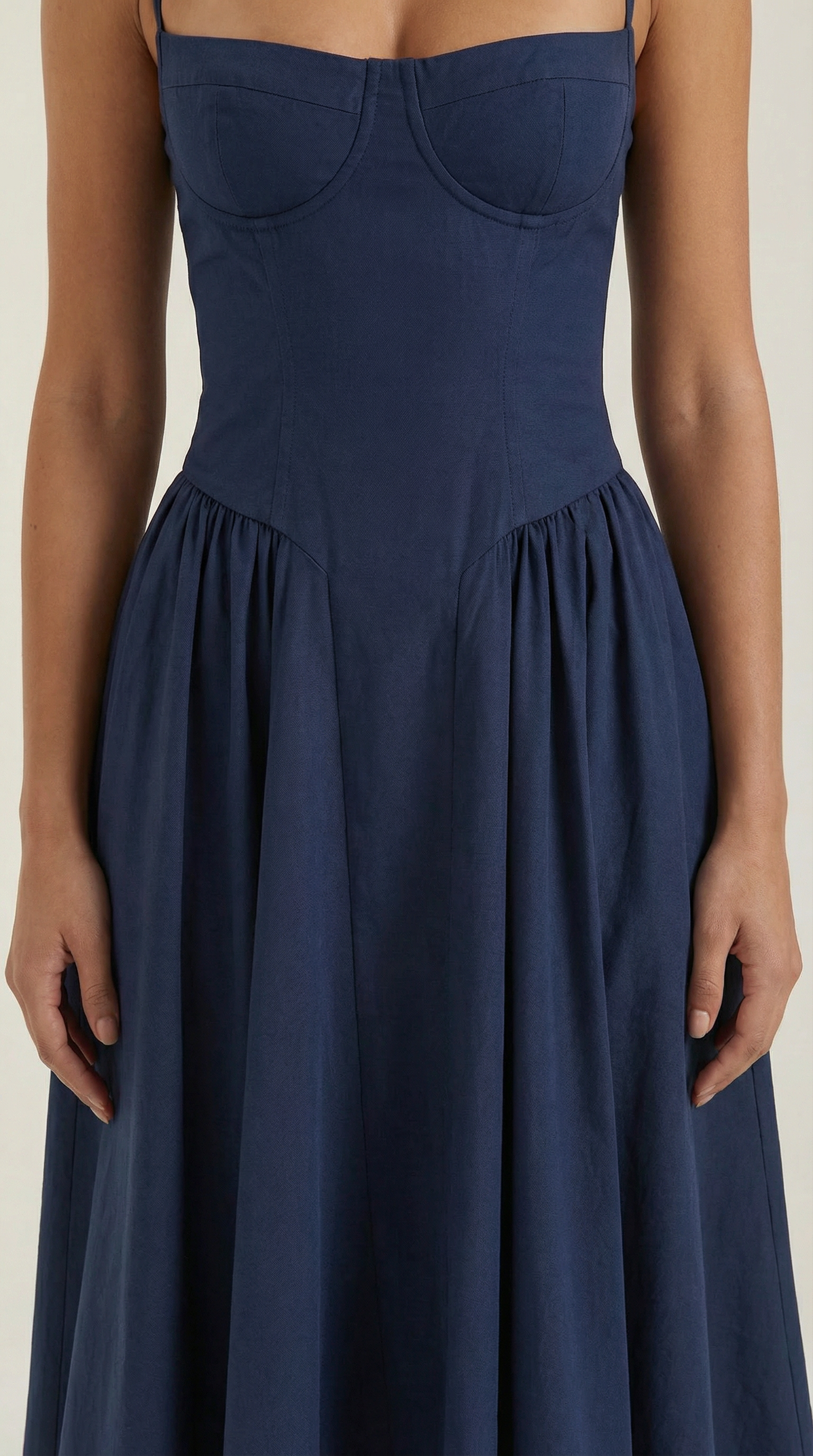 Vestido midi tipo corsé Candela