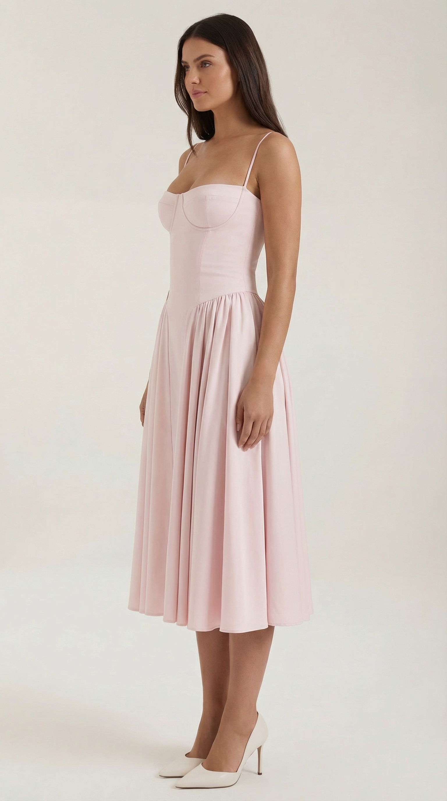 Vestido midi tipo corsé Candela