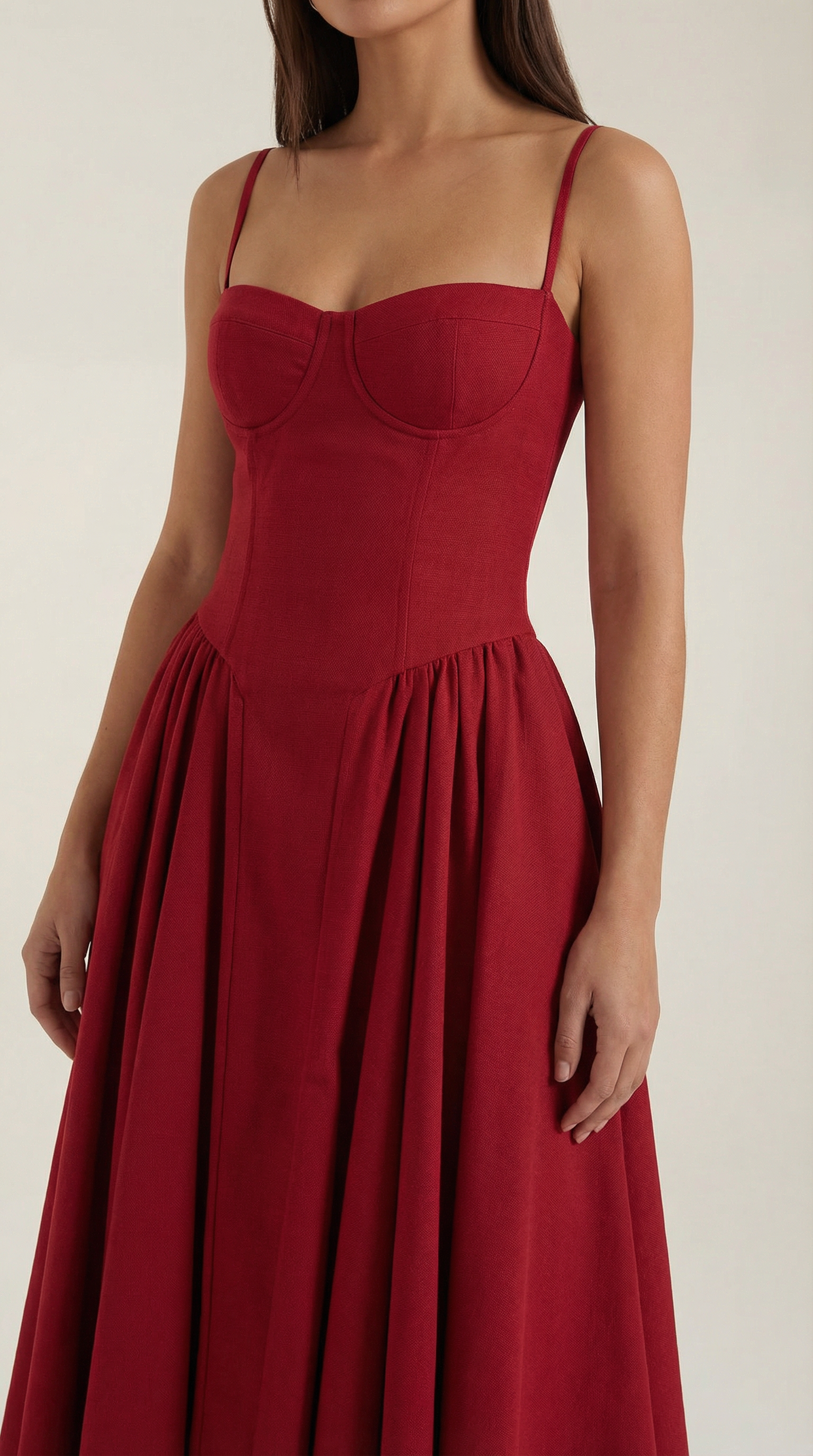 Vestido midi tipo corsé Candela