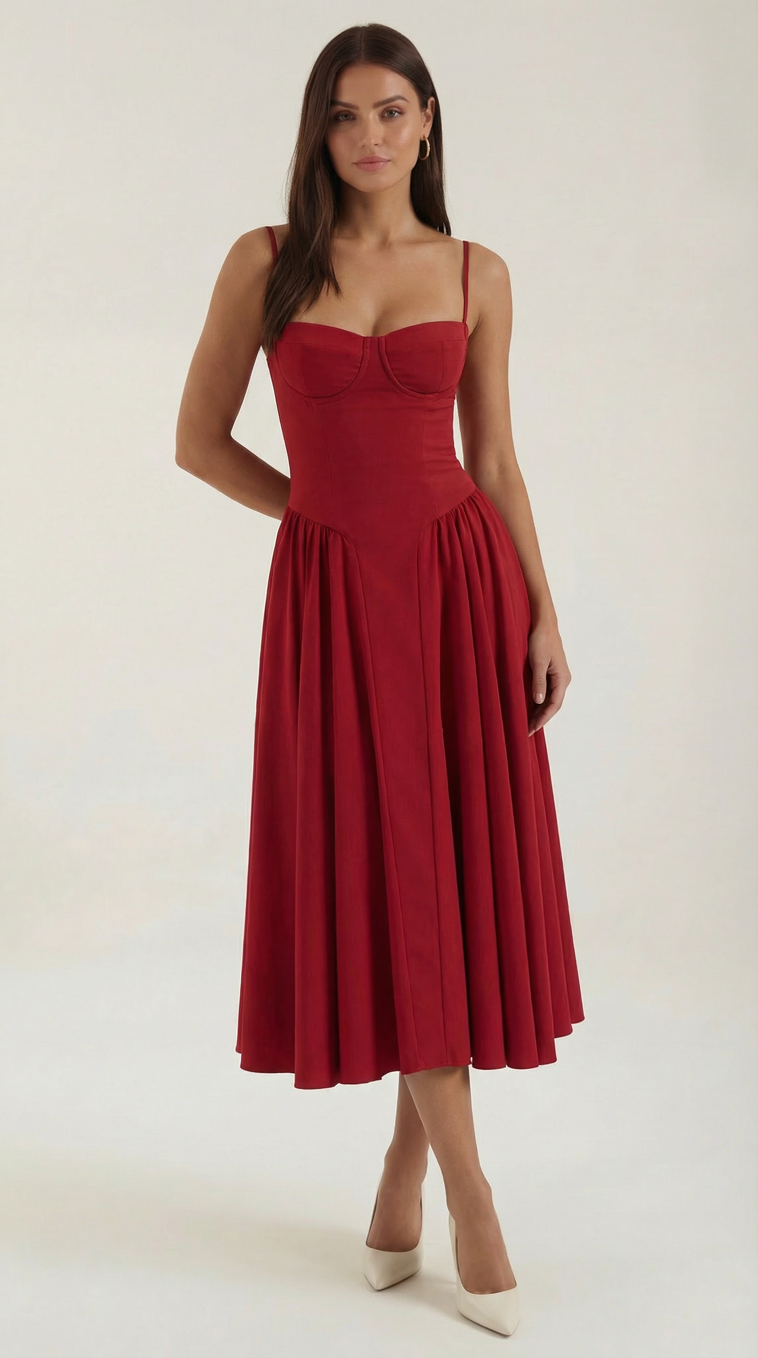 Vestido midi tipo corsé Candela