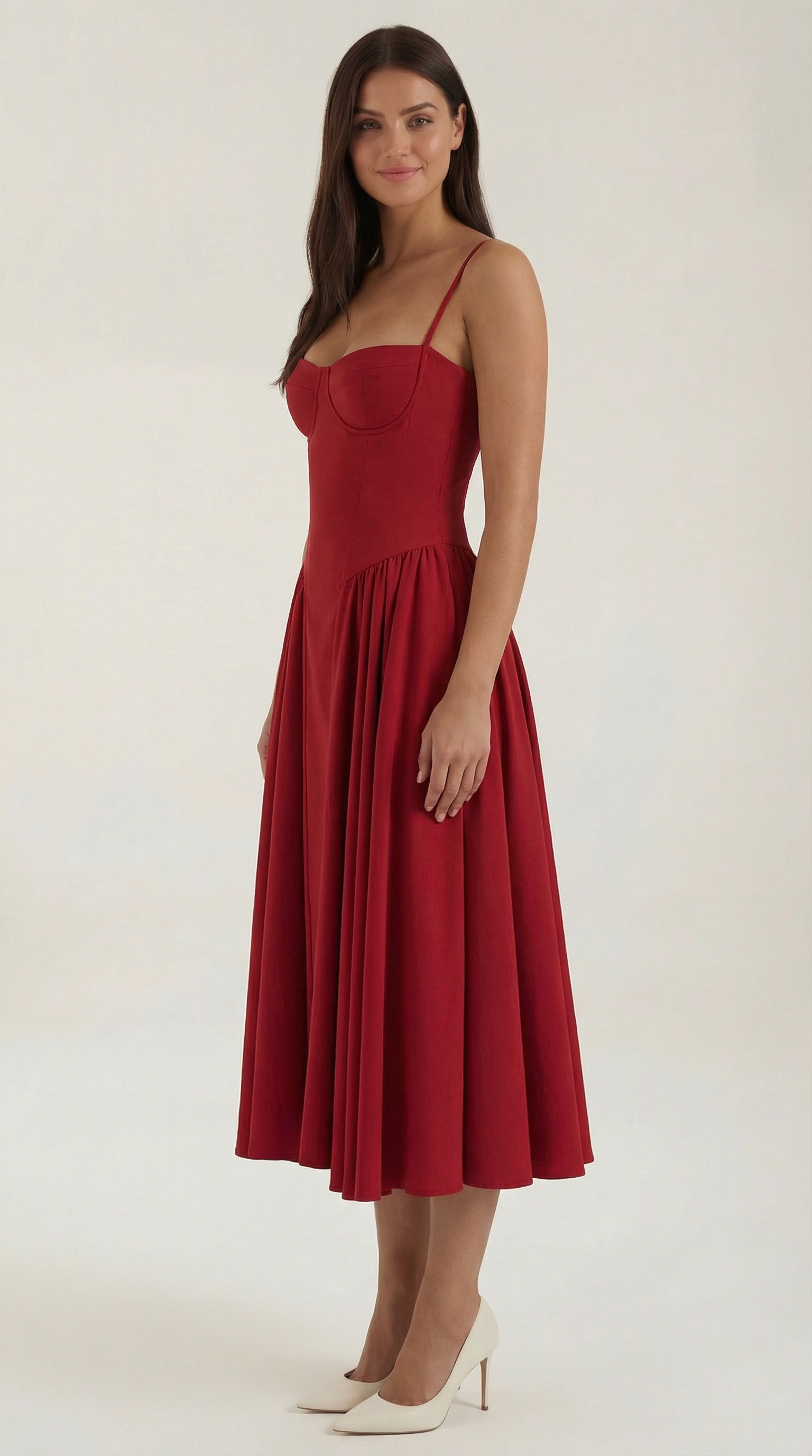 Vestido midi tipo corsé Candela