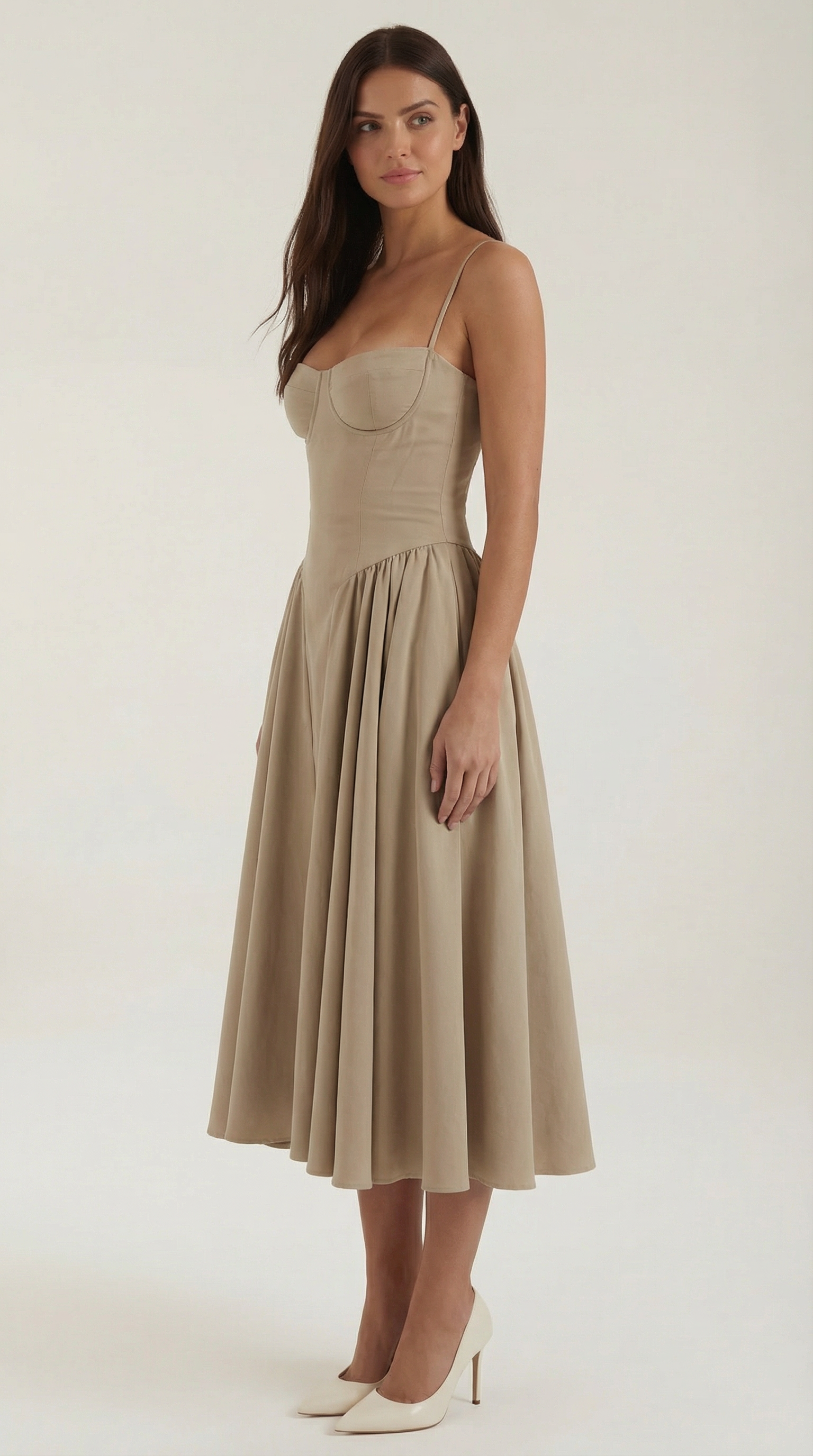 Vestido midi tipo corsé Candela