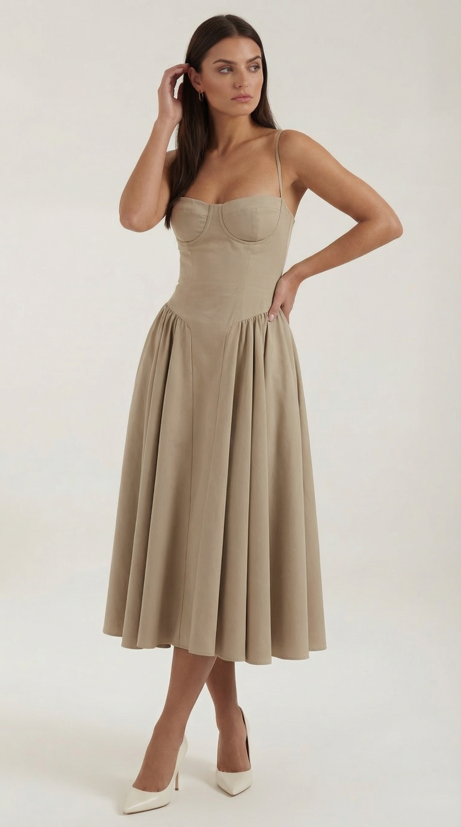 Vestido midi tipo corsé Candela