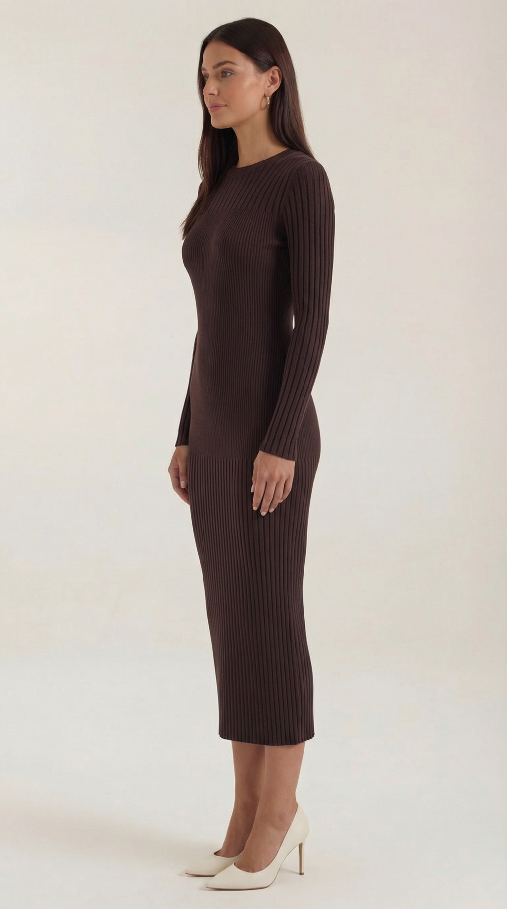 Vestido midi ajustado con relieve Francesca