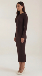 Vestido midi ajustado con relieve Francesca