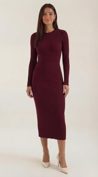 Vestido midi ajustado con relieve Francesca