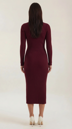 Vestido midi ajustado con relieve Francesca