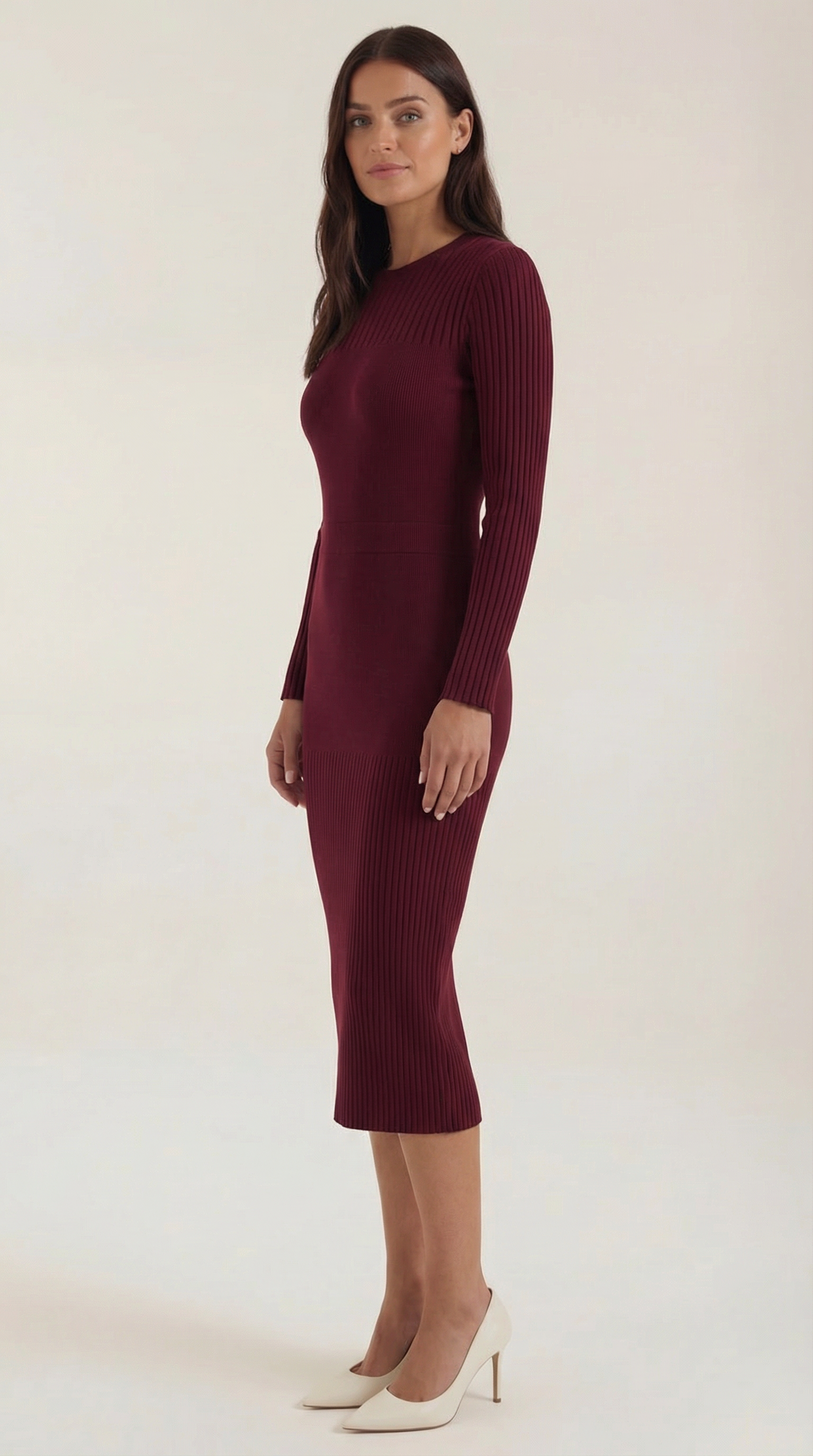 Vestido midi ajustado con relieve Francesca