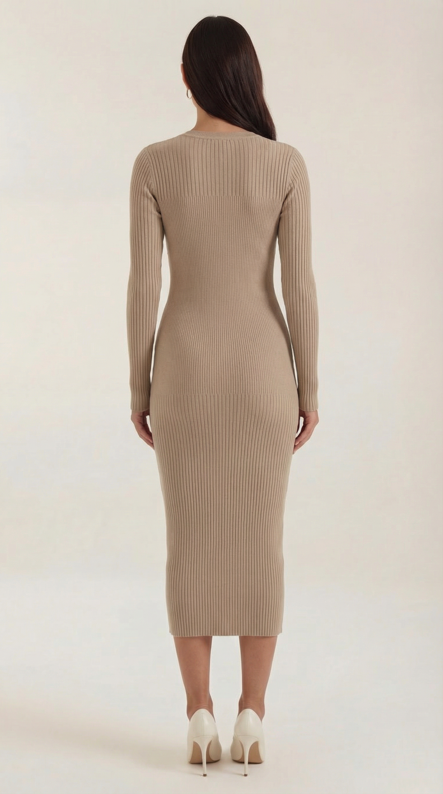 Vestido midi ajustado con relieve Francesca