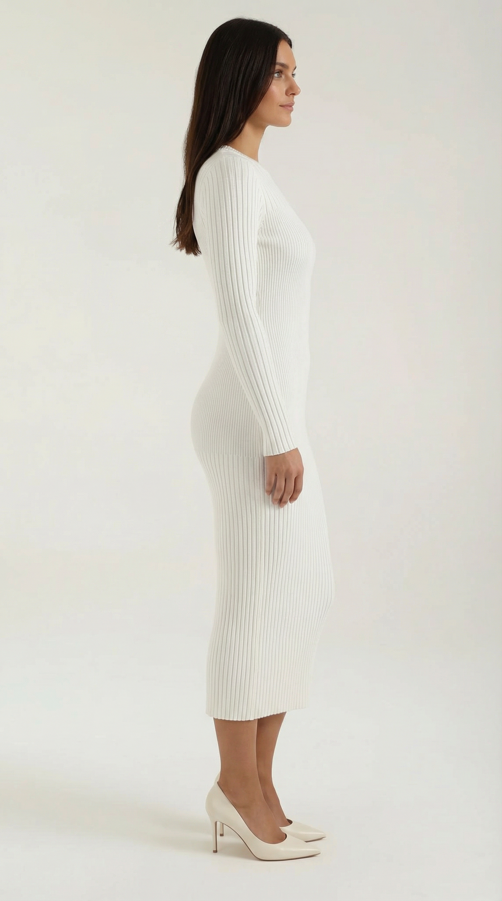 Vestido midi ajustado con relieve Francesca