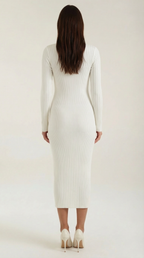 Vestido midi ajustado con relieve Francesca