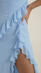 Vestido largo Léonore con volantes