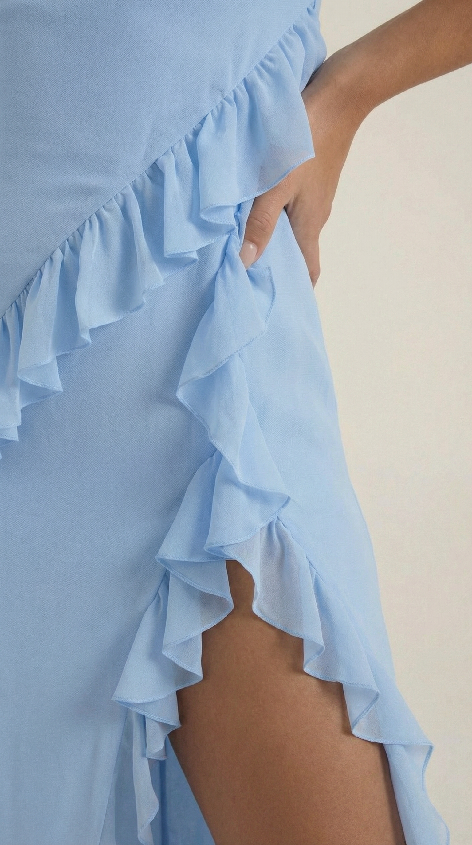 Vestido largo Léonore con volantes