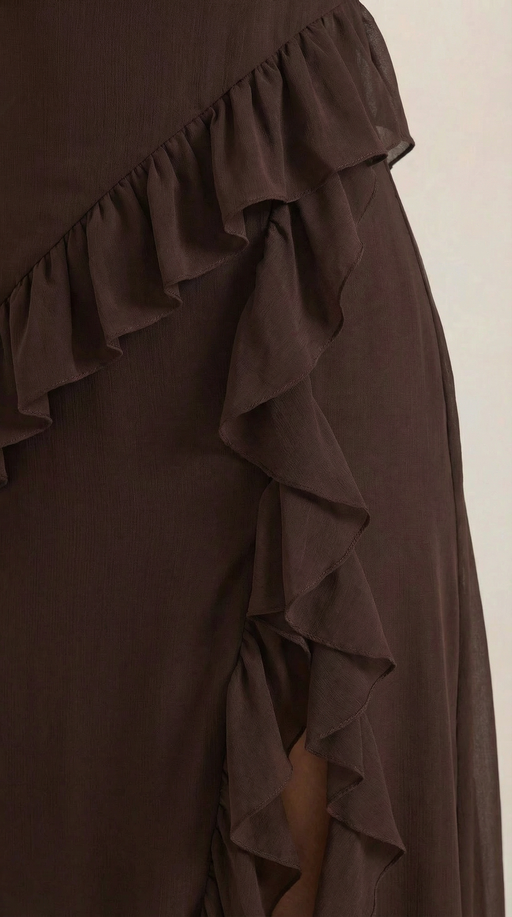 Vestido largo Léonore con volantes