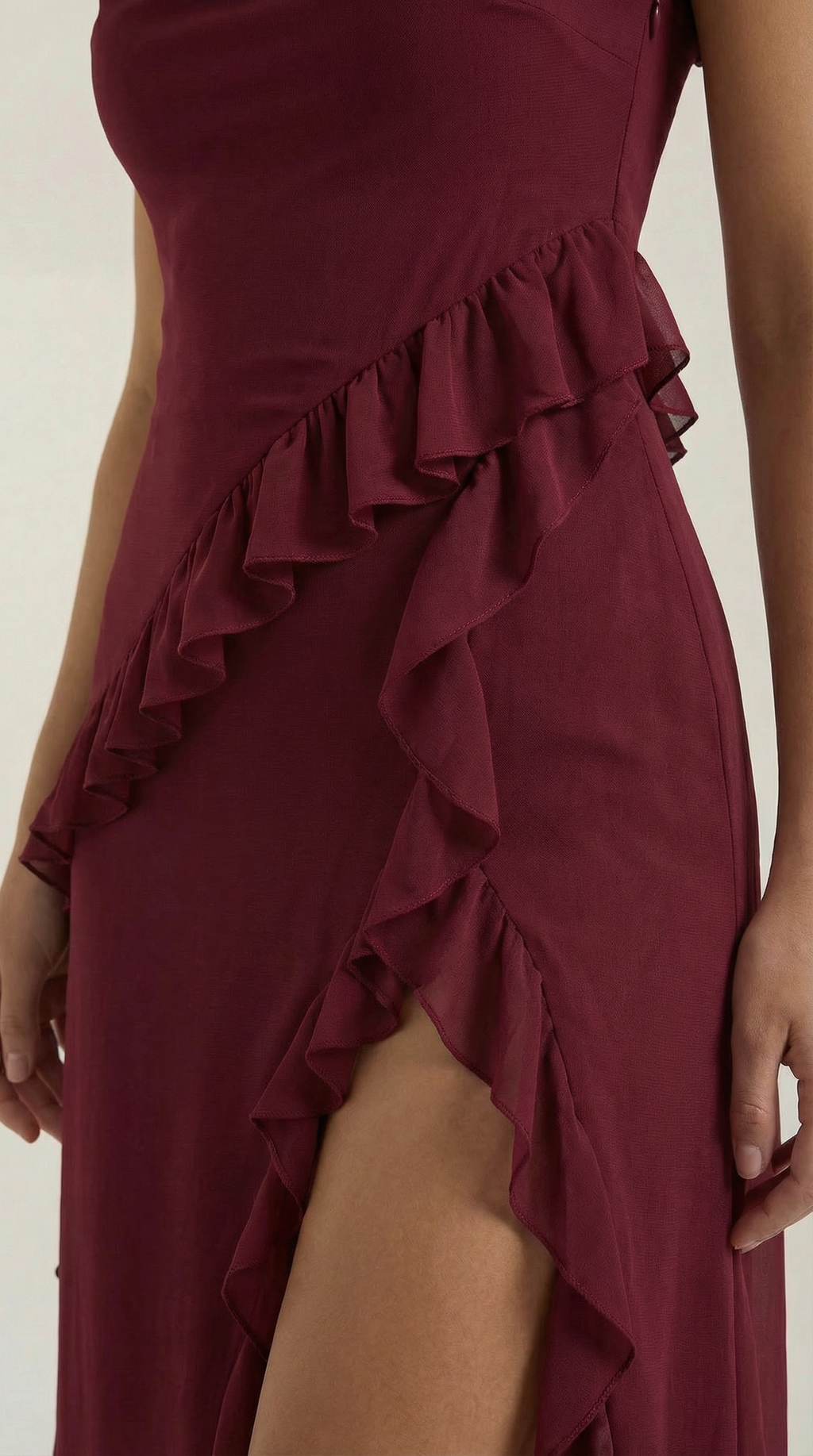 Vestido largo Léonore con volantes