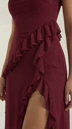 Vestido largo Léonore con volantes