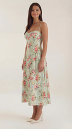 Vestido midi tipo corsé Candela