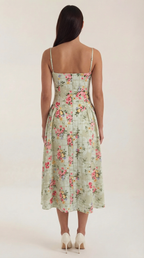 Vestido midi tipo corsé Candela