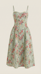 Vestido midi tipo corsé Candela