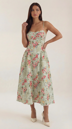 Vestido midi tipo corsé Candela