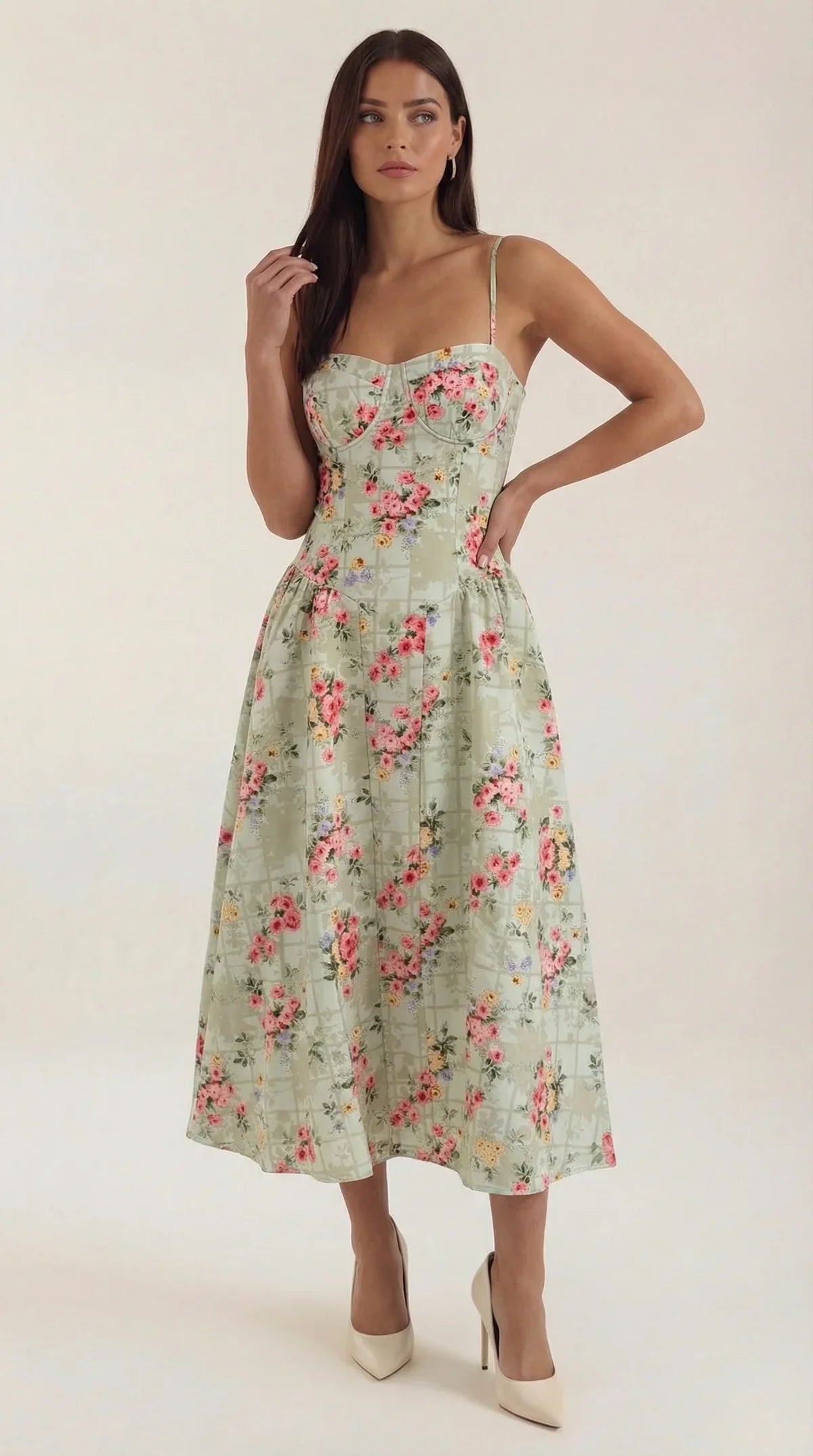 Vestido midi tipo corsé Candela